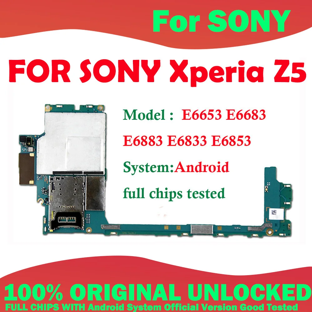Motherboard for Sony Xperia Z5 E6653 E6683 E6883 E6833 E6853 with Chips Original unlocked Mainboard Good Working Free Shipping | Мобильные