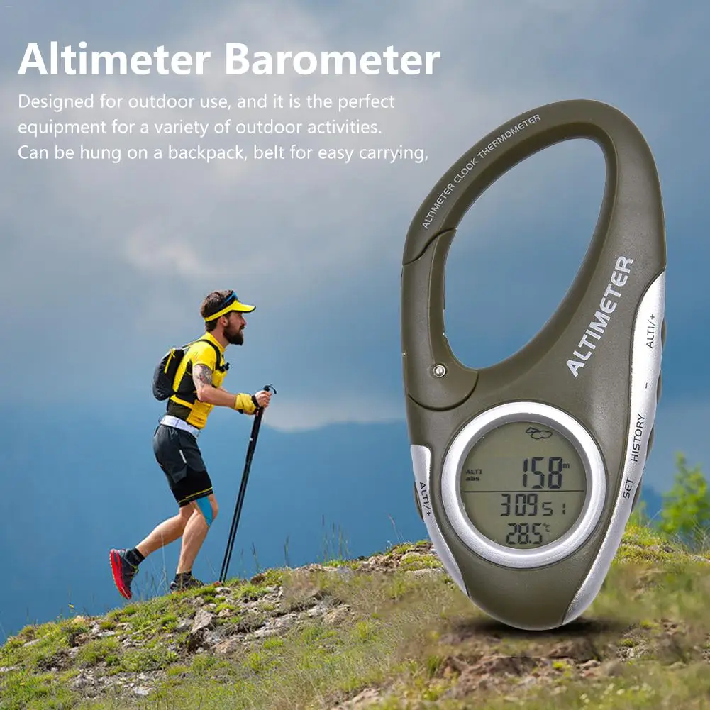 

Height measuring instrument Multi-function carabiner altimeter with thermometer weather forecast orientation mode instrument