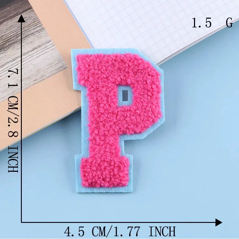 2022 New 3D Colorful A-Z 26 Letters Chenille Embroidered Patches IRON on Alphabet Letters Embroidery Applique Sewing diy