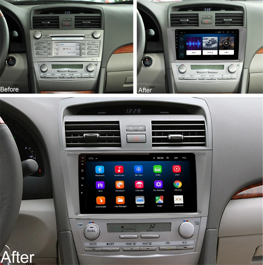  9'' Car Stereo Radio Android 9.1 Quad-core 2GB + 32GB GPS WIFI 3G 4G BT DAB Mirror Link OBD For TOY