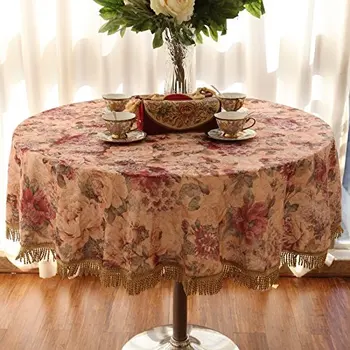 

Elegant European Rustic Round Tablecloth,Luxury Brand Royal Table Decoration,Designer Home Choice Table Cloth