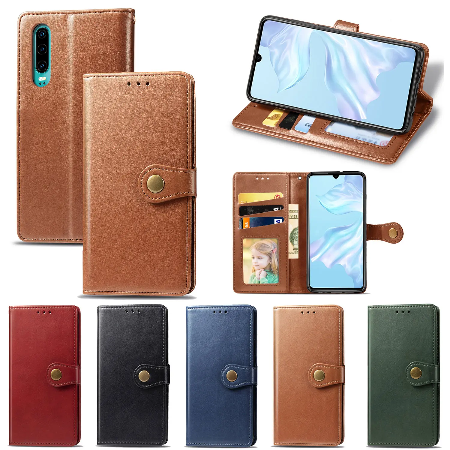 Luxury Business Flip Leather Wallet Cover Case For Huawei Honor 20 Pro P20 P30 P40 Lite Mate 30 Nova 4e 5 5i 7i | Мобильные телефоны