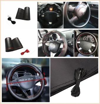 

car auto steering wheel cover microfiber leather hand-sewn DIY 38 cm for Mercedes Benz AMG GT GLC GLE GLS R Class ML GL G R
