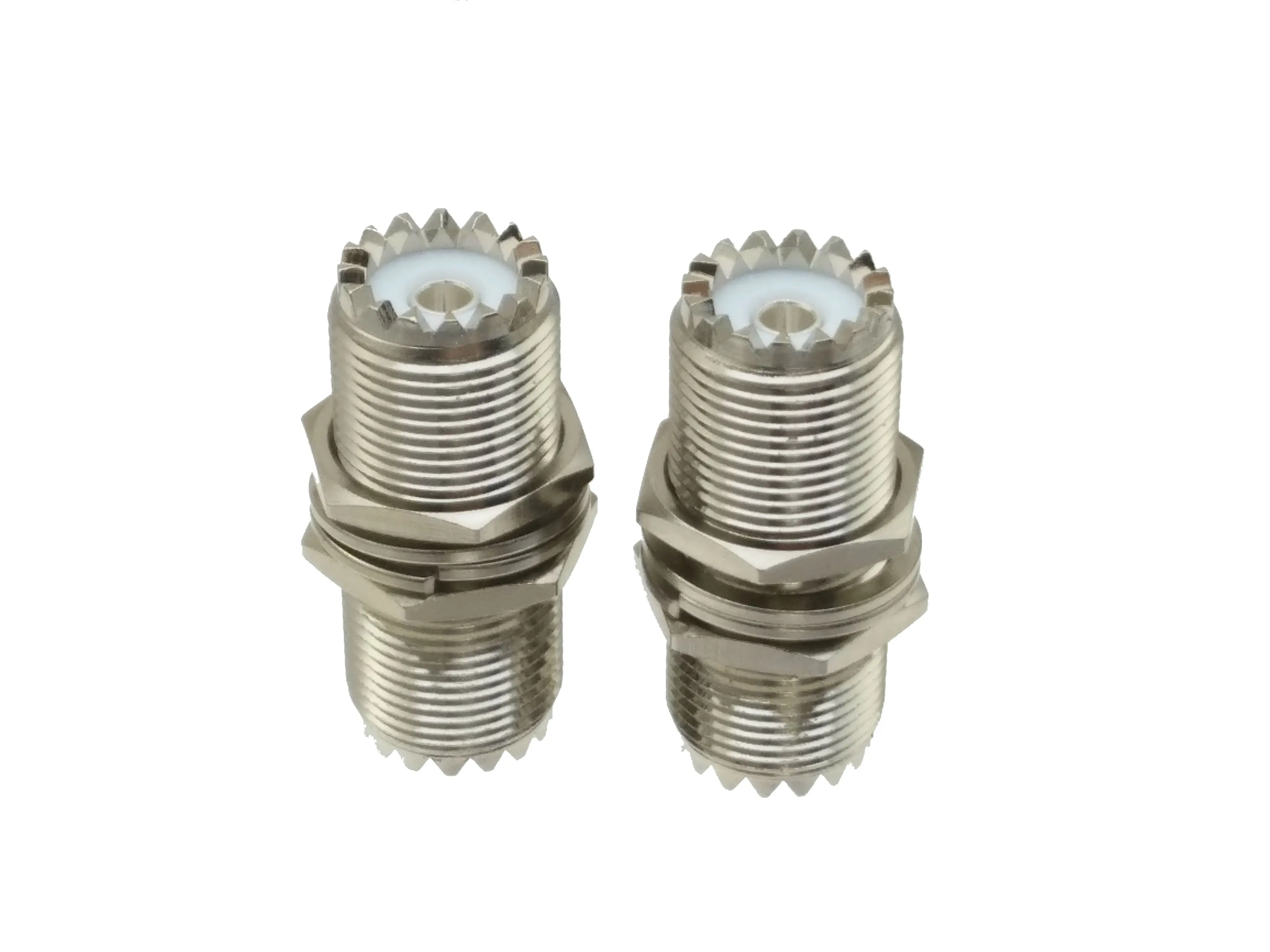 

1pce Adapter UHF female M16 nut bulkhead to SO239 jack panel mount connector
