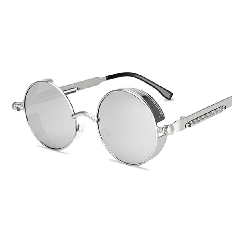 Clássico vintage steampunk óculos de sol homem mulher marca designer redondo punk óculos de sol masculino feminino retro moda oculos de_voghion.com
