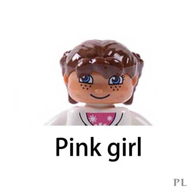 MOC DIY Big Building Blocks Scene Doll Figures Educational Toy Compatible Large Bricks Assembly Children Kids Gifts For Girl Boy Pink girl