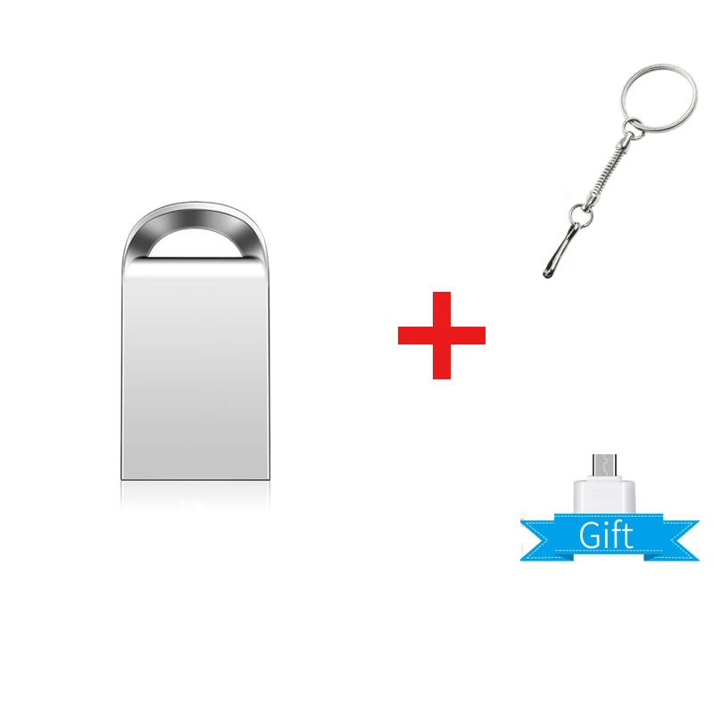 Мини-флеш-накопитель, водонепроницаемый usb флеш-накопитель, металлический флеш-накопитель USB 3,0, флеш-накопитель 128 ГБ, 64 ГБ, 32 ГБ, 16 ГБ, 8 ГБ, 4 Гб, u-диск с логотипом на заказ - Цвет: free micro adapter