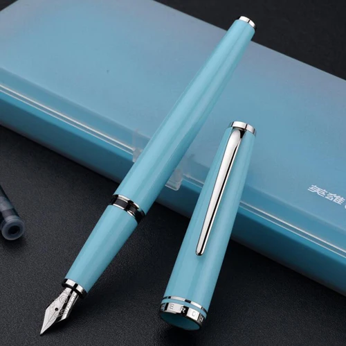 Классический дизайн Hero 981 Роскошная деловая металлическая авторучка лучшее качество гладкая пишущая ручка упаковка для карт - Цвет: Blue