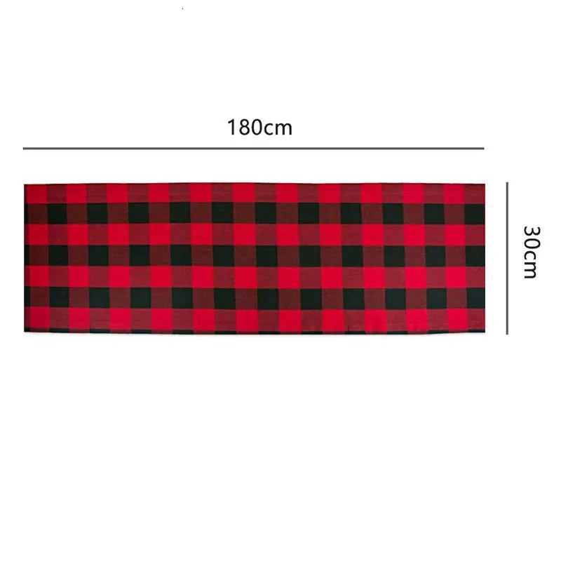 Table Runner Cotton Burlap Buffalo Check Double Sided Plaid Table Runner for Christmas Birthday Party Decoration 14x72inch