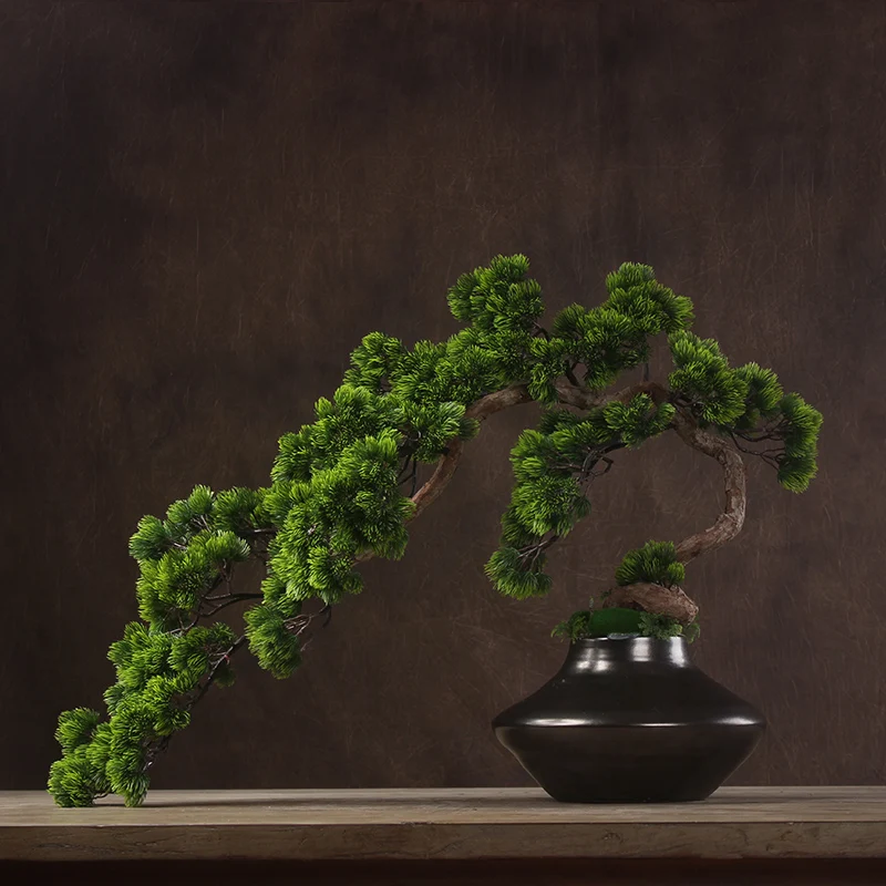 Искусственные сосновые растения в горшках, китайский стиль, цветочный дизайн, искусственные растения, бонсай - Цвет: A