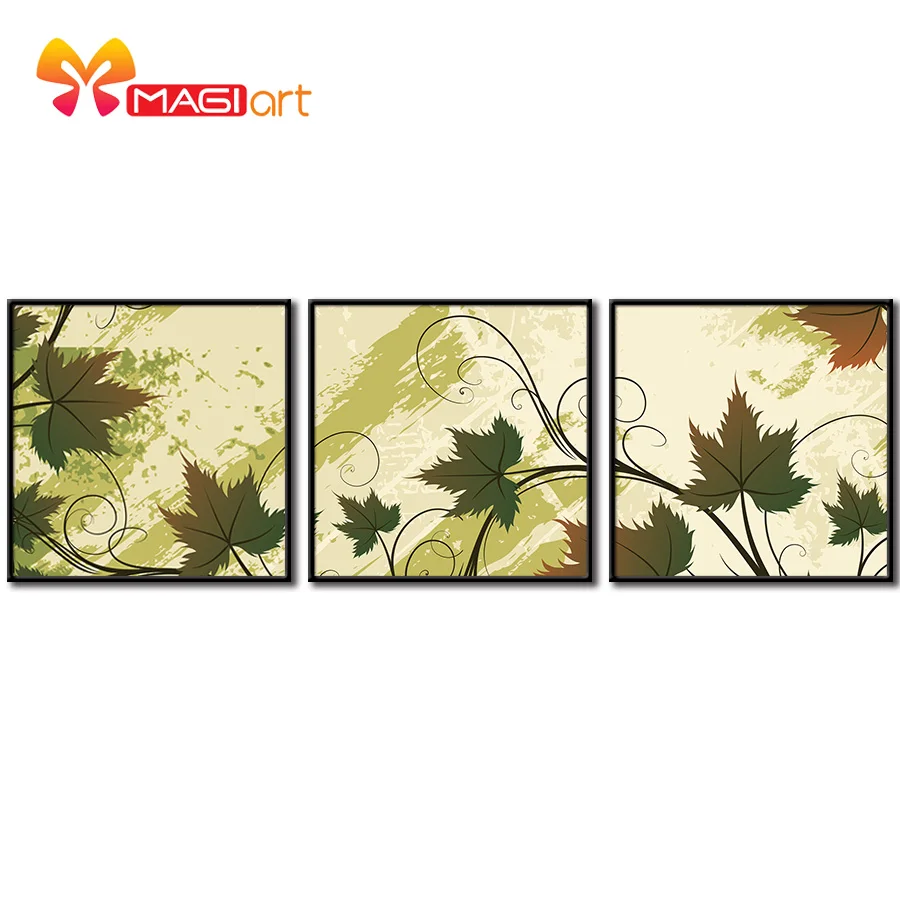 

Cross stitch kits Embroidery needlework sets 11CT water soluble canvas patterns 14CT Mordern Style Maple leaves-NCMF047