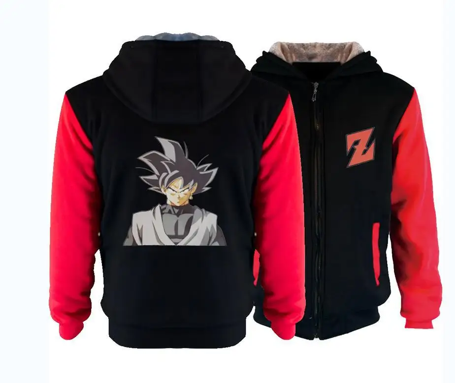 Принт Dragon Ball Z Off White костюм на молнии толстовки для мужчин аниме стих с капюшоном Косплей толстовки уличная Повседневная Верхняя одежда