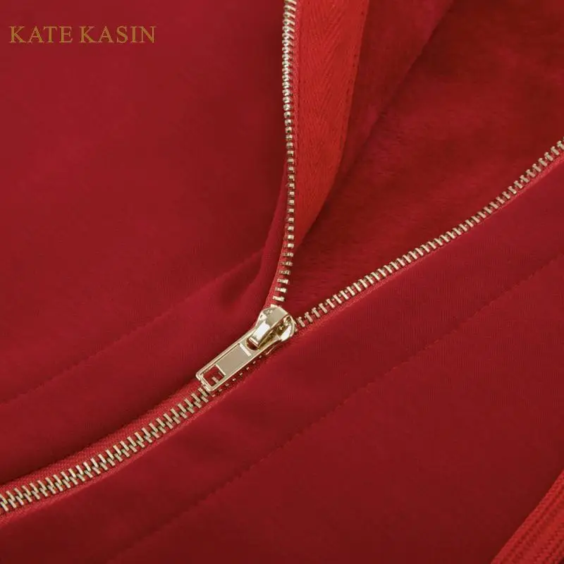 Kate Kasin/ осенне-зимняя флисовая куртка с капюшоном для женщин, длинный рукав, матовый, с капюшоном, женский жакет в стиле кэжуал, на молнии, с капюшоном, верхняя одежда
