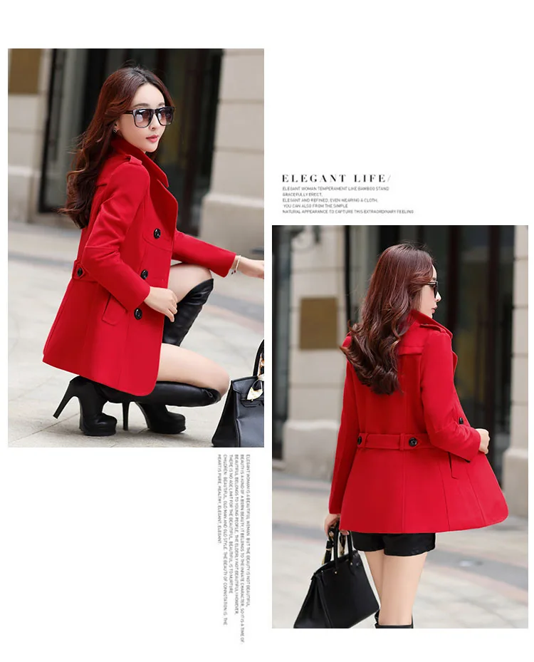 LUZUZI зима Kleding Korte Wollen Jas Vrouwen Jas Koreaanse Herfst Wollen Jas Mode двубортный Jas Elegante Blend