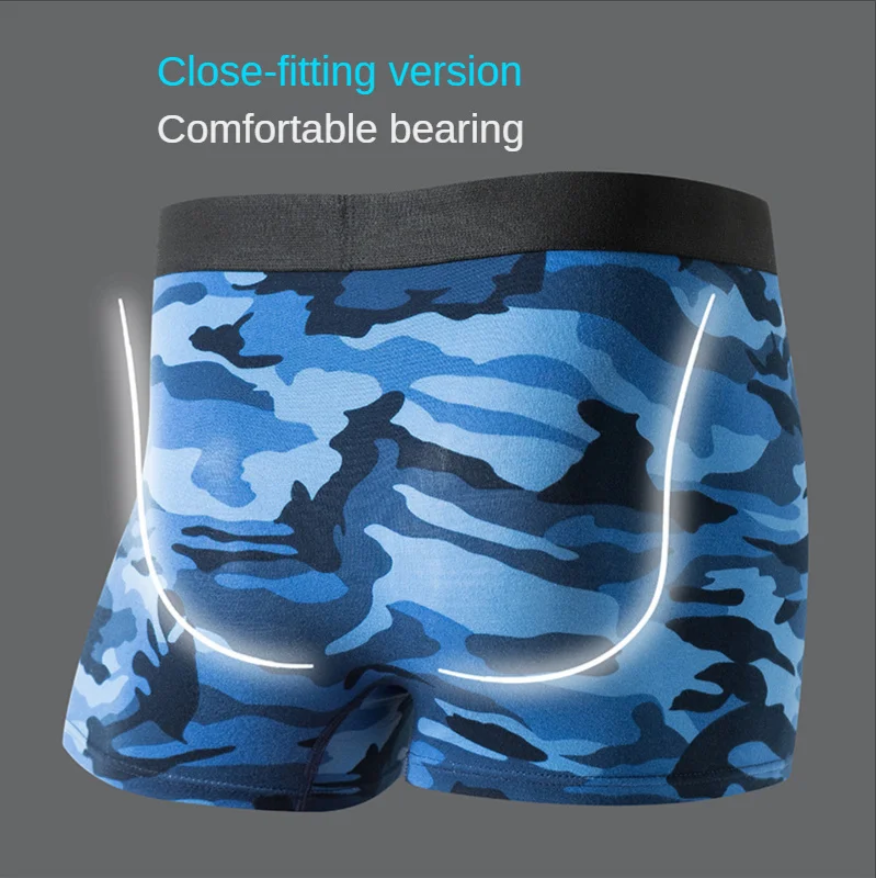 Brand Camouflage Sexy Underwear Men Military Mens Cotton Boxers Panties  XXXL Gray Boxer Shorts Comfortable Pack mutande Uomo New