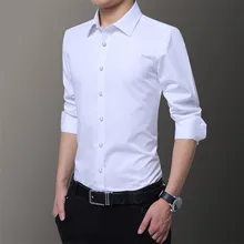 Новая модная белая рубашка, мужская повседневная рубашка с длинным рукавом, деловая мужская приталенная рубашка, приталенная Свадебная рубашка, мужская рубашка s-8xl