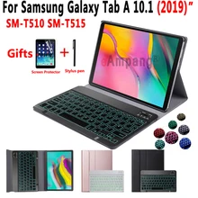 Светлая клавиатура с подсветкой чехол для Samsung Galaxy Tab A 10,1 T510 T515 SM-T510 SM-T515 планшет кожаный чехол Bluetooth клавиатура