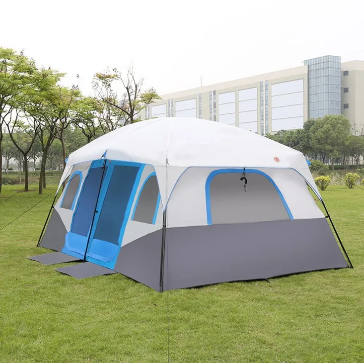 Grote Ruimte Tent Outdoor 8-10 Mensen Twee Slaapkamer Tent Camping Apparatuur Super Grote Tent Familie Barbecue Automatische dubbele Lagen