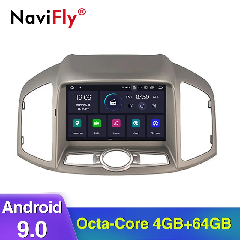 Top NaviFly Android9.0 Octa core Car DVD player for CHEVROLET CAPTIVA 2012-2013 With WIFI BT GPS RADIO 64G ROM 0