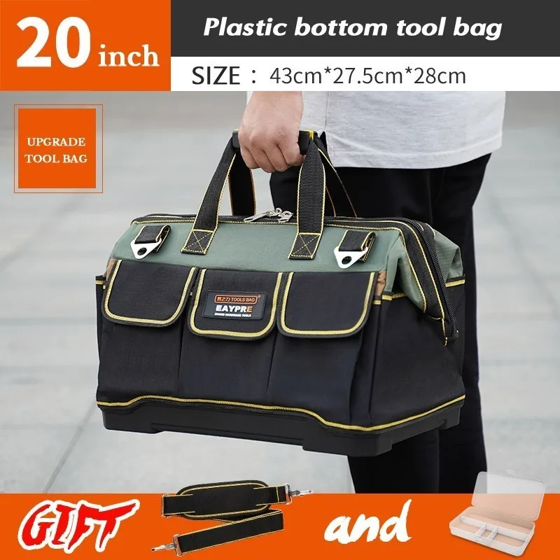 20inch Hard Bottom Realmote электрик Инструменты сумка столярные инструменты ремонт портативные Органайзеры для хранения коробка рабочий гаечный ключ набор инструментов большой набор инструментов - Цвет: 20inch Hard Bottom
