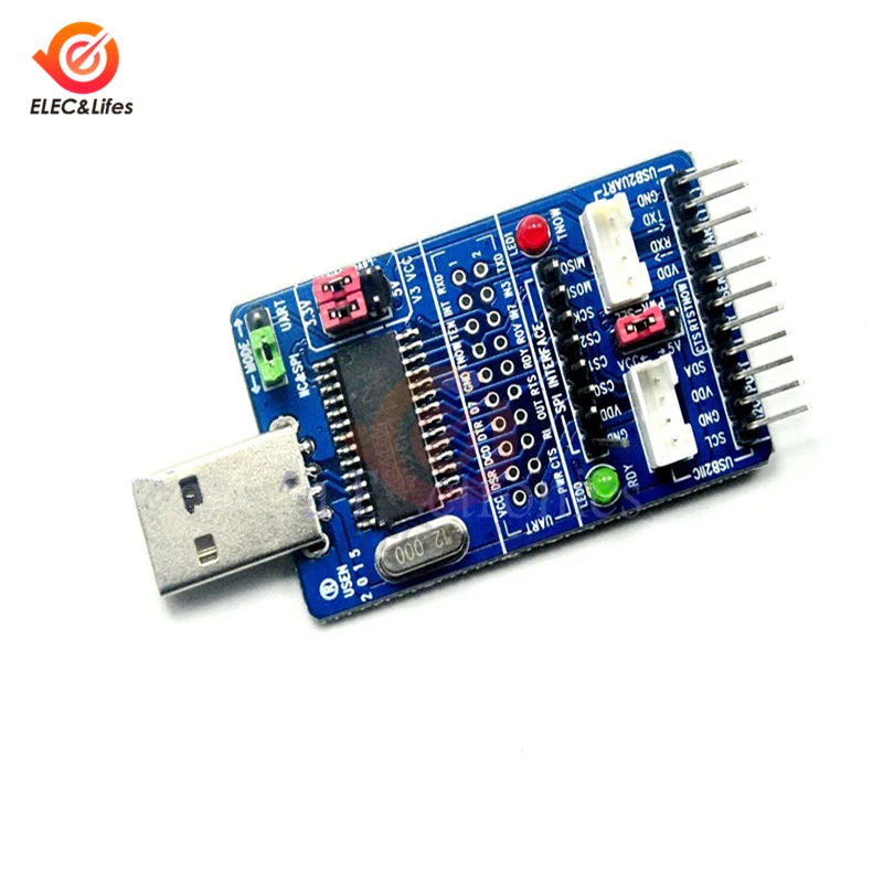 Модуль адаптера USB К I2C/IIC/SPI/UART/TTL с поддержкой интерфейса RS232 RS485 для Windows XP Win 7/64/32