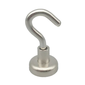

5kg pulling Mounting Magnet Dia. 16mm Magnetic Pots with M4 Hook Strong Magnet Neodymium Permanent Magnets NiCuNi 4-1000pcs