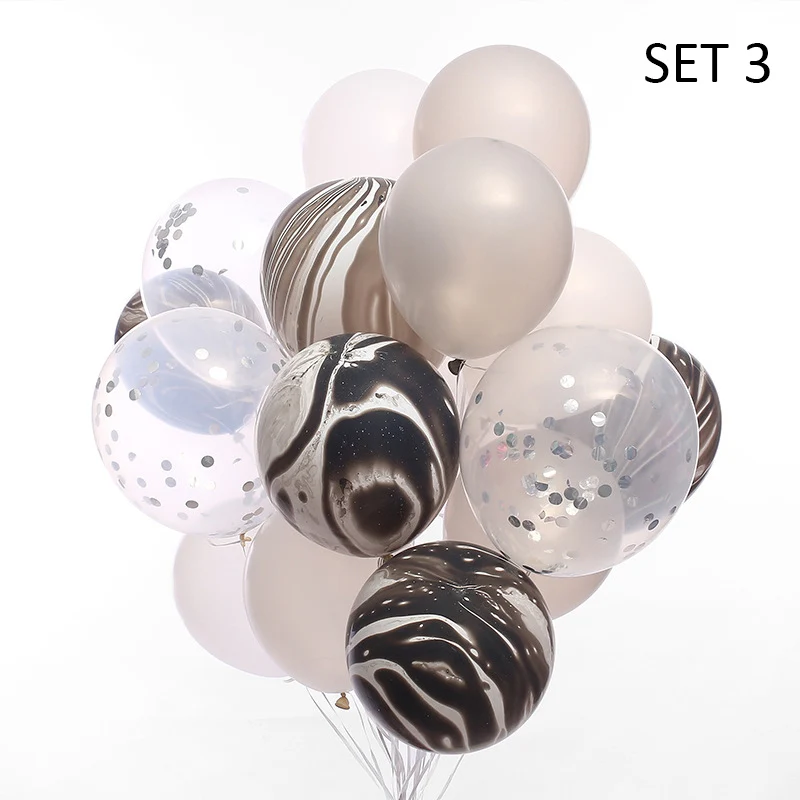 Set 3 20 штук для свадьбы, помолвки воздушный шар украшения агат твердый воздушных шаров из латекса, День рождения украшения для взрослых воздушный шар "Конфетти" - Цвет: Set 3