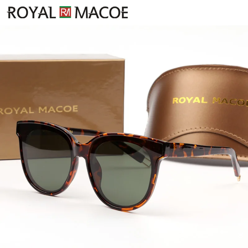 

ROYAL MACOE 2020 Cat Eye Leopard Sunglasses Vintage Women Brand Designer Plastic Frame Lady Sun Glasses Oculos De Sol Feminino
