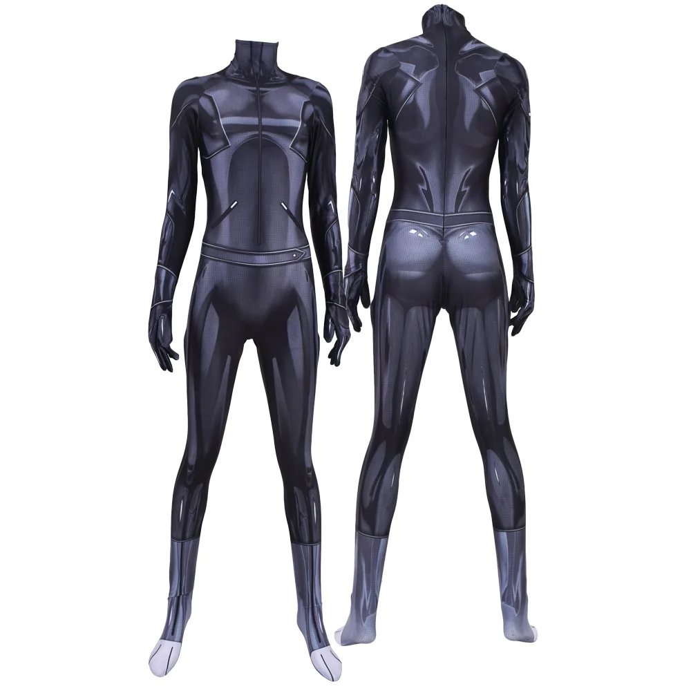 Женский комбинезон для косплея Zentai черный костюм из спандекса в стиле аниме