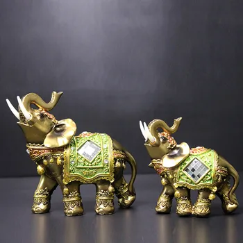 

Elephant Figurines Craft Resin Miniatures Figurines Garden Miniature DIY Craft Gift Desktop Ornement Home Decoration Figurines