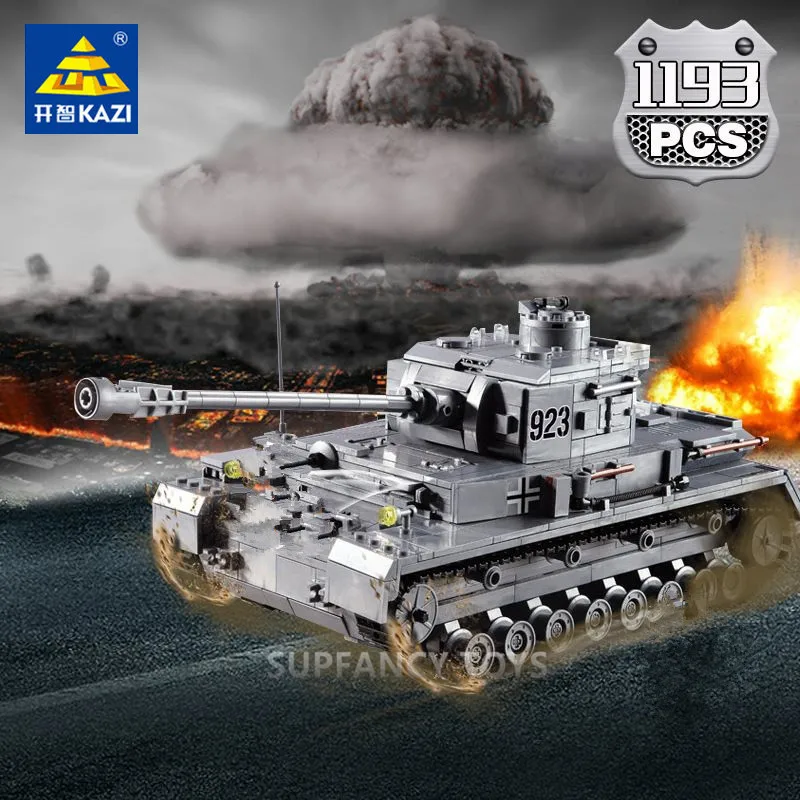 1193 шт Большой панзер IV Танк строительные блоки WW2 военная техника Juguetes кирпичи