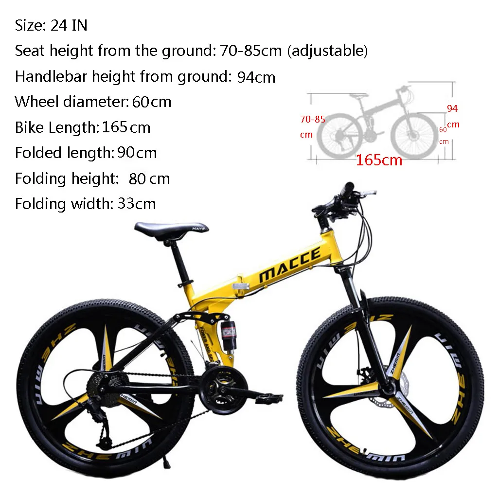 24 inch bike in cm