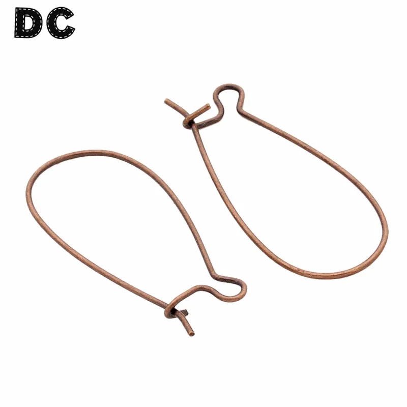 

50pcs 32mm Red Copper Color Drop Earring Settings Posts Blank Earrings Clip For DIY Earrings Jewelry Findings