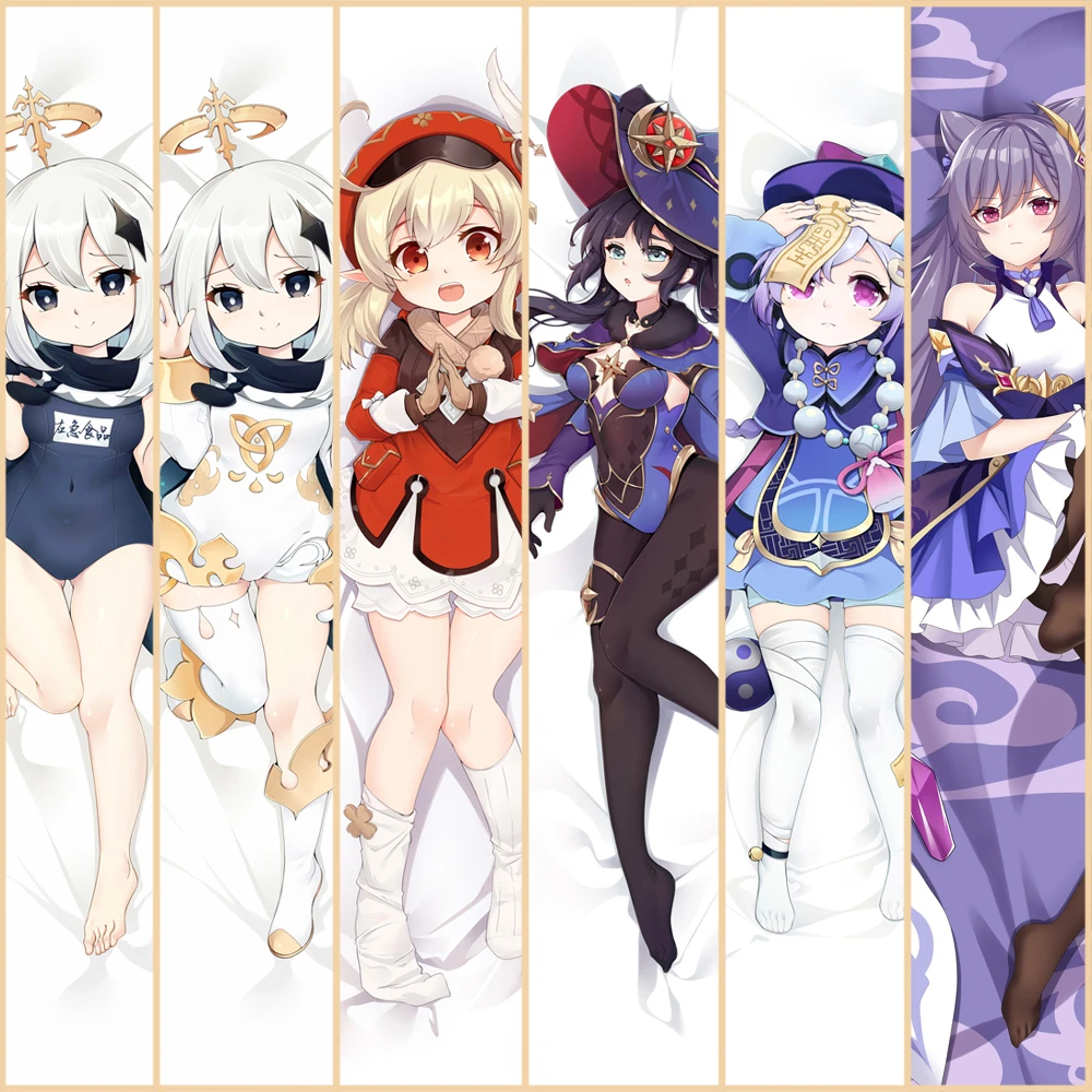 Hot Game Genshin Impact Paimon Dakimakura Hugging Body Character Jean Amber Pillow Case Diy Custom Pillow Cover Pillow Case Aliexpress