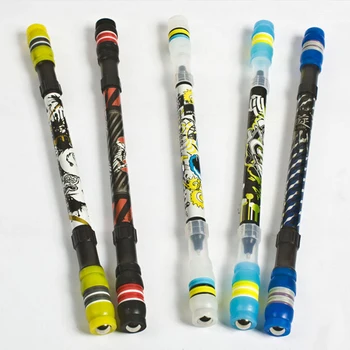 

2PCSNon Slip Coated Spin Rolling Pen Cool Spinning Pen Rotating Gaming Ballpoint Pen Blue Ink Refill Matting Finger Playing Pen