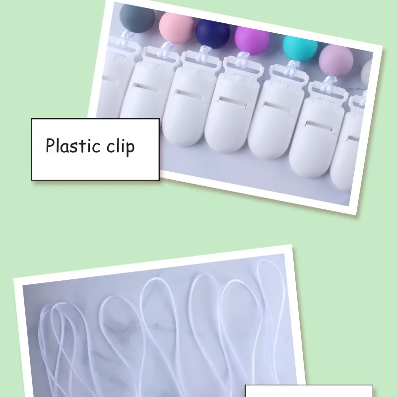 Colorful Silicone Pacifier Clip Silicone Loose Beads Molar Love beads Chupetero Chain For Infant Feeding Toddle Chew Toy Clips
