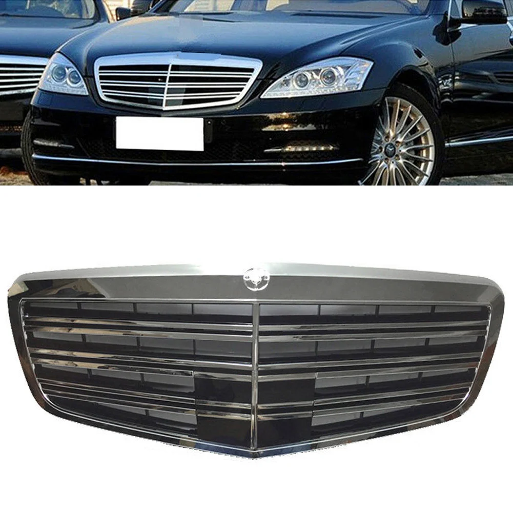 

Car Front Grille Mesh Grill For Mercedes Benz S-Class W221 S350 S400 S450 S500 S550 S600 S63 S65 AMG 2007-2013 Silver