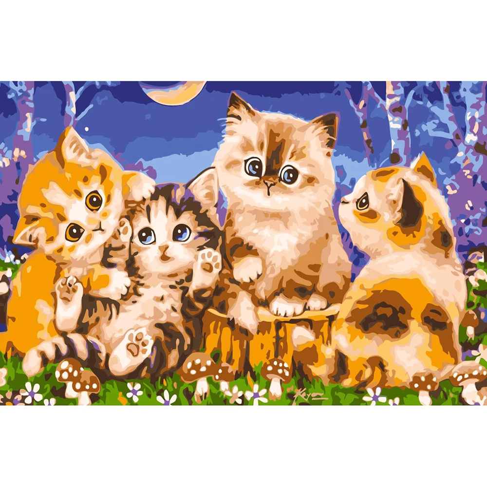 Картина по номерам на холсте с изображением животных | Дом и сад