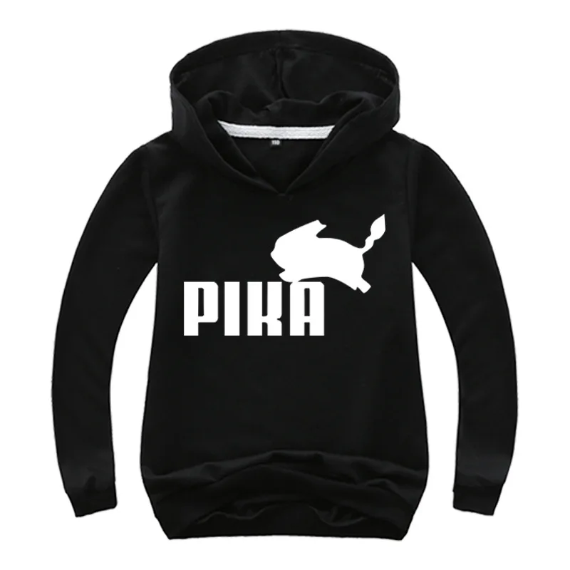 От 2 до 16 лет, модная красивая толстовка с покемоном Детские аниме Pika логотип принт Детская футболка с длинными рукавами для мальчиков толстовки с капюшоном с рисунком Пикачу Детские толстовки для девочек - Цвет: COLOR 4