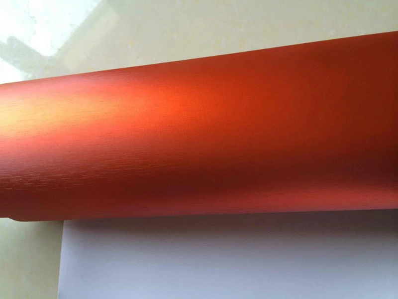 Orange Brushed Metallic Vinyl Wrap-4