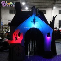 Eco-Friendly 3x3mH inflatable haunted house tunnel with LED lights for amusement park / haunted house tunnel balloon toys 1