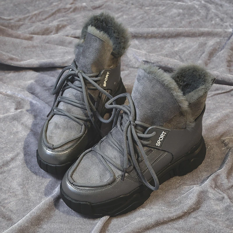 Warm Ankle boots For Women Winter Snow Boots Woman PU Leather Fashion Sneakers Ladies Short Ankle Boots Female Boots