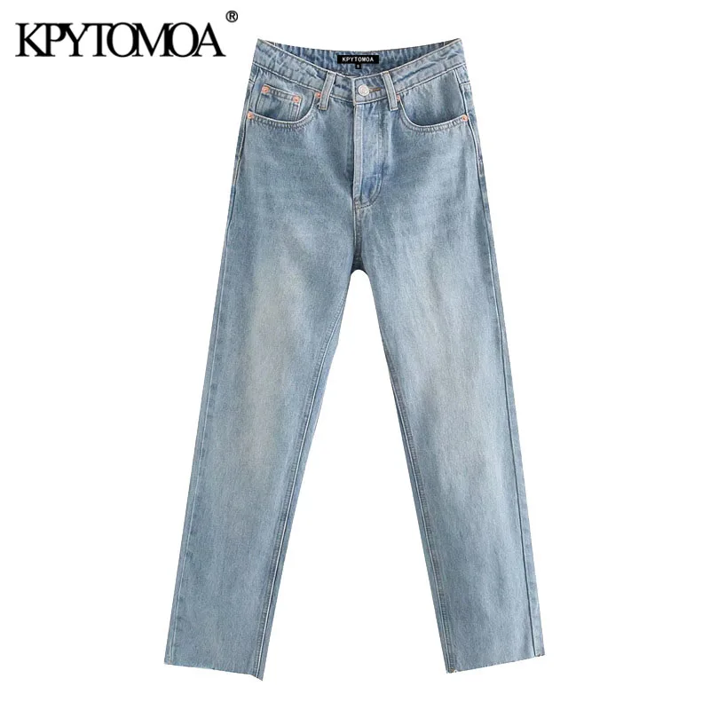 KPYTOMOA Women 2020 Chic Fashion High Waist Straight Jeans Vintage Buttons Fly Pockets Denim Pants Female Ankle Trousers Jean KPYTOMOA Women 2020 Chic Fashion High Waist Straight Jeans Vintage Buttons Fly Pockets Denim Pants Female Ankle Trousers Jean
