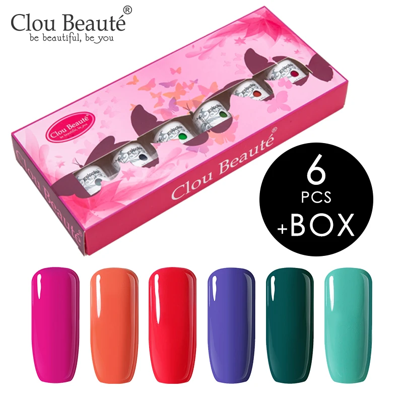 Clou Beaute набор Подарочная коробка из 6 штук Гель-лак для ногтей 85 цветов для ногтей замачиваемый УФ светодиодный маникюрный лак Vernis полуперманентный - Цвет: ZH04