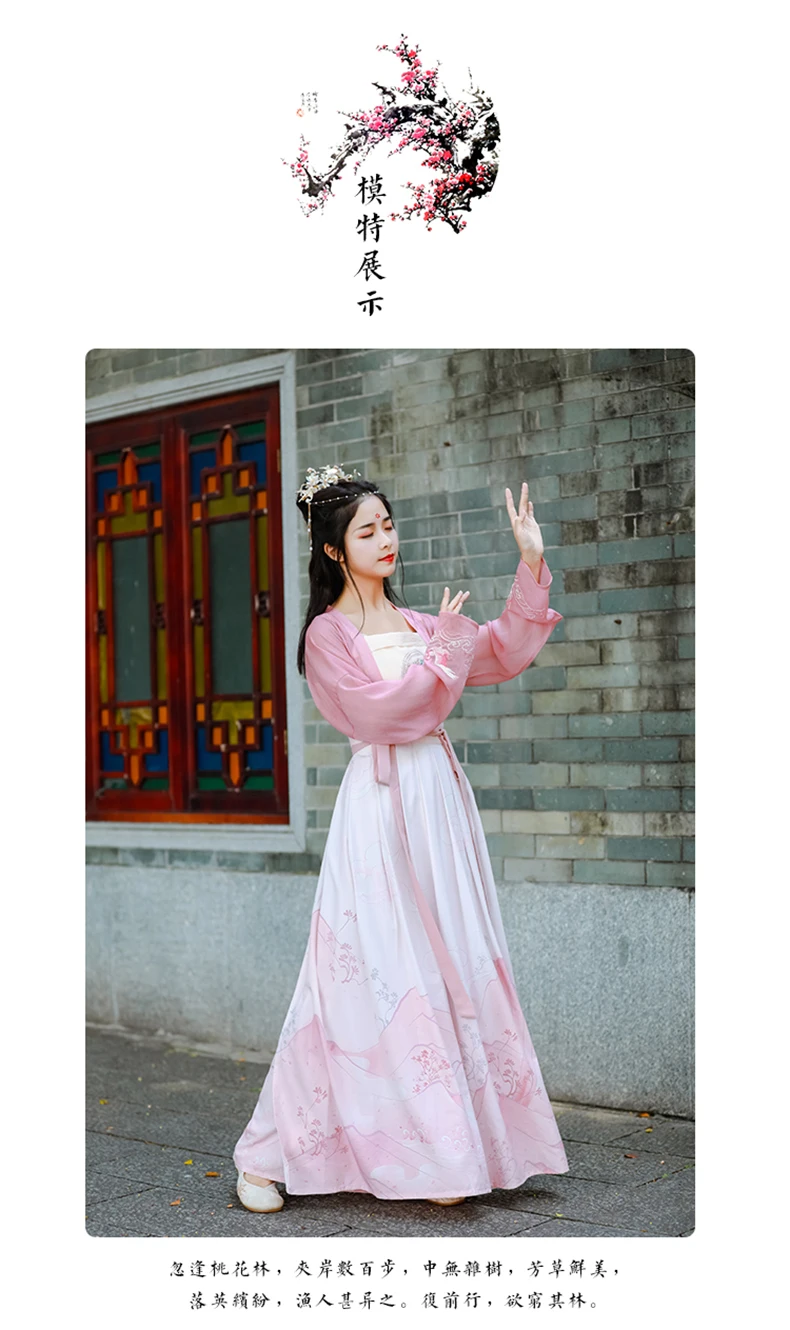 Китайский стиль Hanfu платье традиционный Древний костюм народный танец представление одежда династии ханфу Классическая танцевальная одежда DL4995