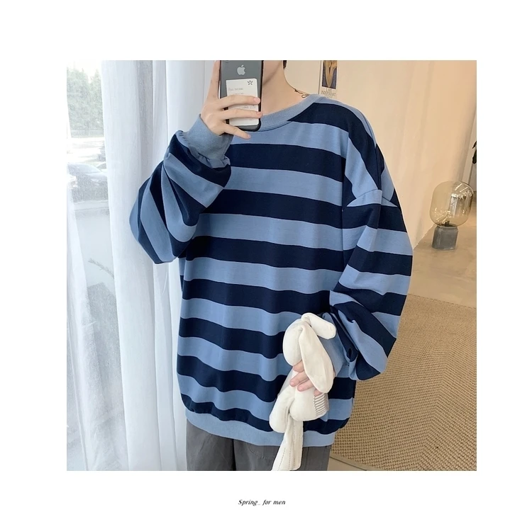 Men's 13 Color Full High-quality Coats Stripe Printing Hoodies Mens Cotton Clothes Pullover Casual Loose Sweatshirts Size M-5XL