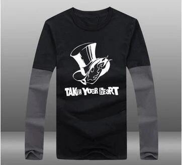 1 Persona 5 футболка игра мужская футболка с длинным рукавом футболка Летняя с коротким рукавом Хлопок TeesTops - Цвет: 1
