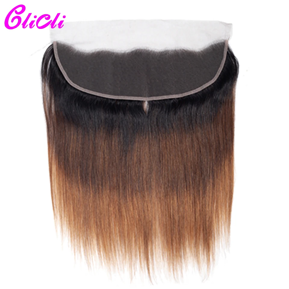 Волосы с эффектом омбре из Перу плетение пучков с фронтальной 1В 4 30 прямые человеческие волосы пряди с 13x4 закрытие шнурка remy Clicli