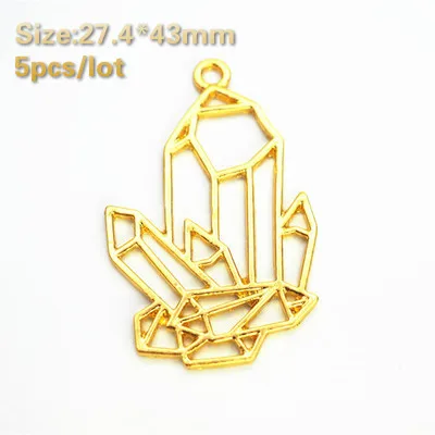 Popular5pcs/lot Golden Crystal Ore Frame Metal Frame Pendant Charm Bezel Setting Cabochon Setting UV Resin Jewelry Making - Цвет: Черный