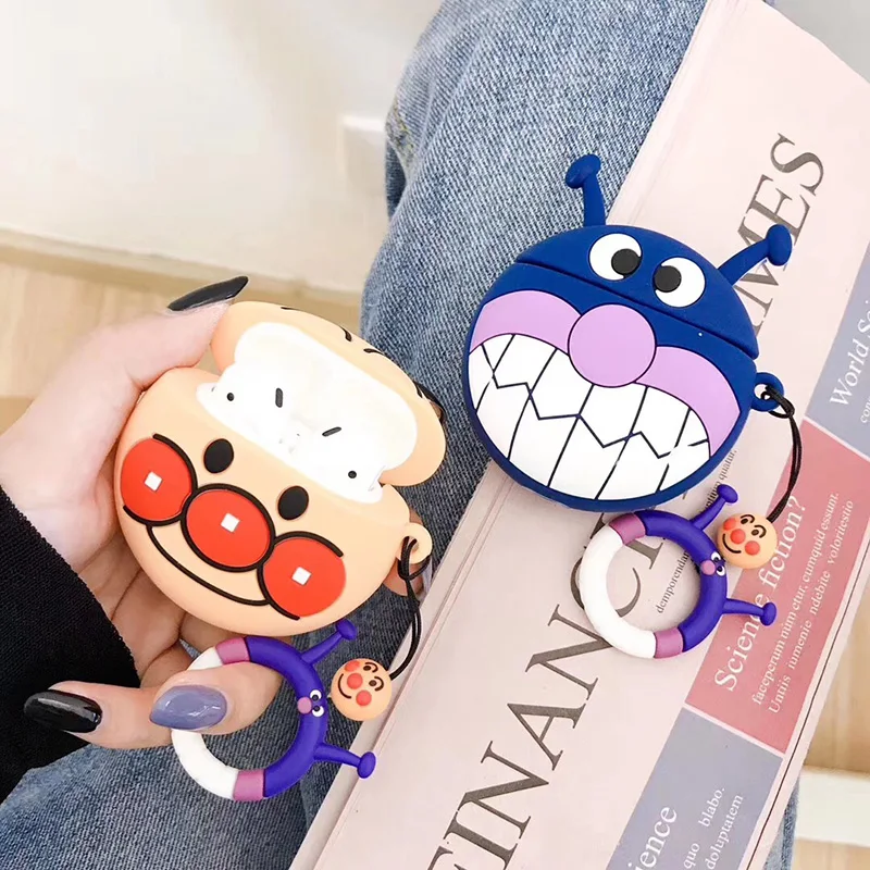 

Hot Anpanman baikinman soft silicon Wireless Earphone Charging Box Cover Bag for Apple AirPods 1 2 Cartoon Bluetooth case coque